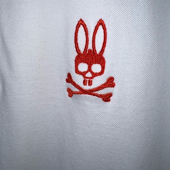 Men’s psycho bunny polo shirt, size 8 White and Orange - Picture 3 of 6